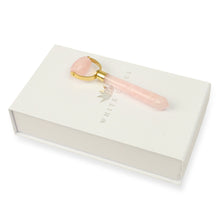 Load image into Gallery viewer, Small Rose Quartz Roller - Natural Chemical Free Crystal in Silk-Lined Box
