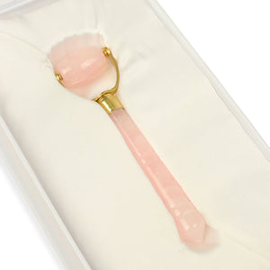 Small Rose Quartz Roller - Natural Chemical Free Crystal in Silk-Lined Box